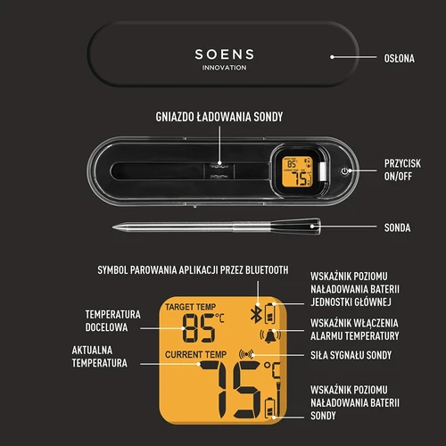 Termometru culinar cu sondă wireless Bluetooth - 7