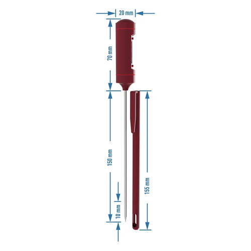 Termometru culinar electronic, LCD (-20°C până la +250°C), roșu - 5