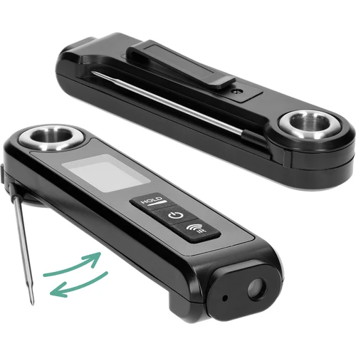 Termometru de bucătărie cu infraroșu, compact, cu sondă pliabilă - 4