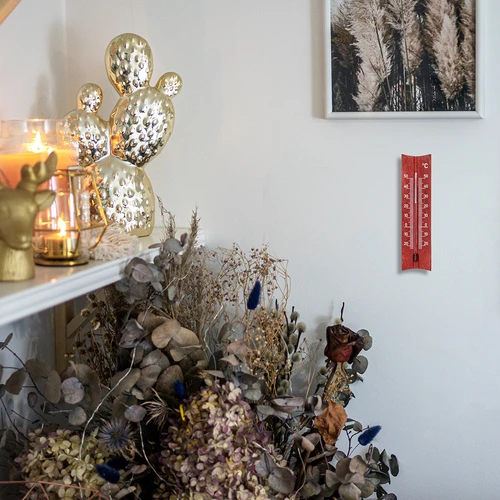 Termometru de cameră din lemn (-20 la +50°C), culoare mahon, 15 cm - 7