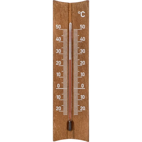 Termometru de cameră din lemn (-20 la +50°C), maro închis, 15cm