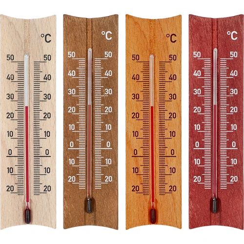 Termometru de cameră din lemn (-20 până la +50°C), 15 cm, mix