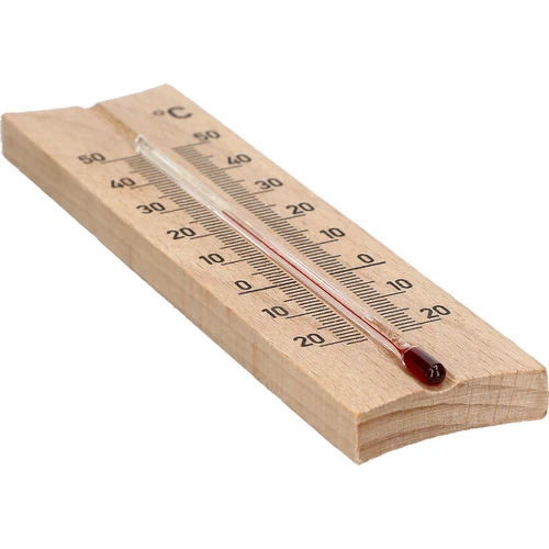 Termometru de cameră din lemn (-20 până la +50°C), maro deschis, 15 cm - 4