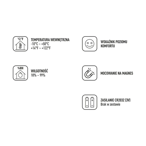 Termometru electronic cu indicator de confort, alb - 9