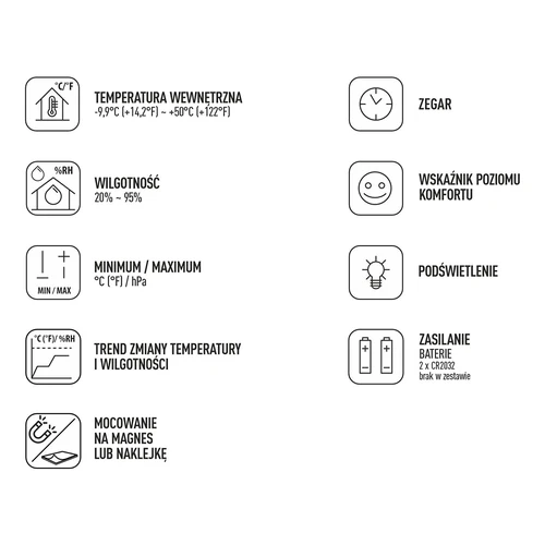 Termometru electronic de cameră, negru - 13