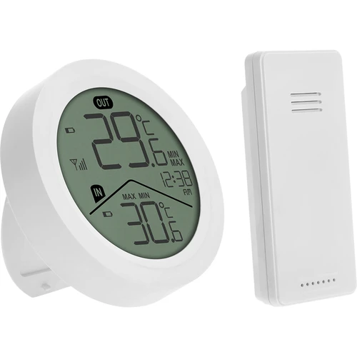 Termometru electronic Soens – cu senzor extern, rotund, alb - 2