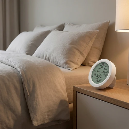 Termometru electronic Soens – cu senzor extern, rotund, alb - 6