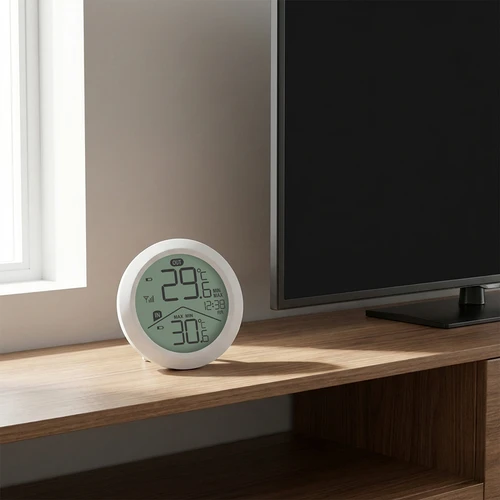 Termometru electronic Soens – cu senzor extern, rotund, alb - 7