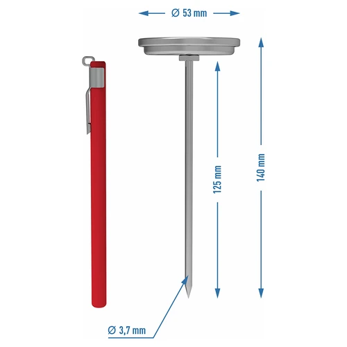 Termometru pentru șuncar 1,5kg și 3kg (0°C până la +120°C) 12,5cm - 4