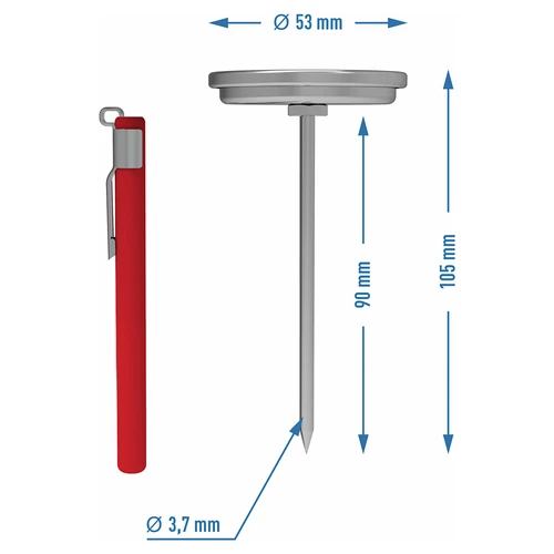 Termometru pentru șynkowar 0,8 kg (0°C până la +120°C) 9,0cm - 4