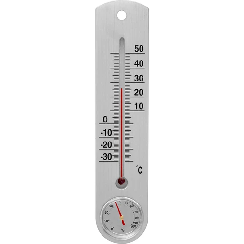 Termometru universal argintiu cu higrometru (-30°C până la +50°C) 25cm  - 1 