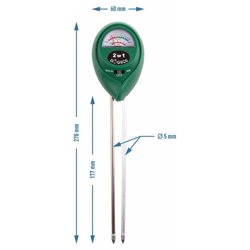 Tester pentru substrat 2-în-1 - pH, umiditate - 4