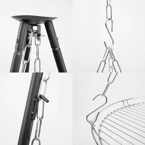 Trepied pentru foc cu grătar, 150 cm - 4