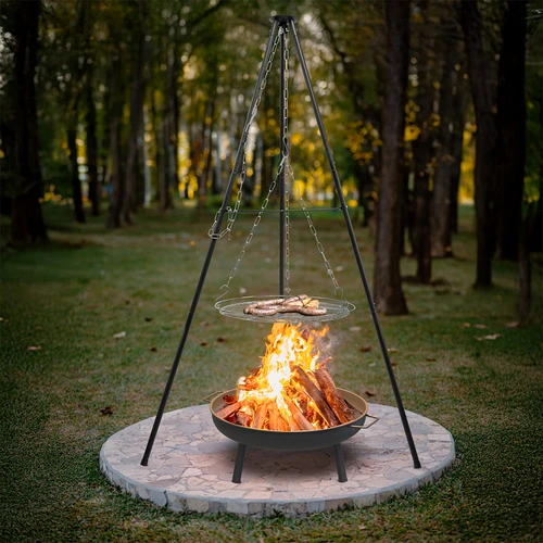 Trepied pentru foc cu grătar, 150 cm - 7