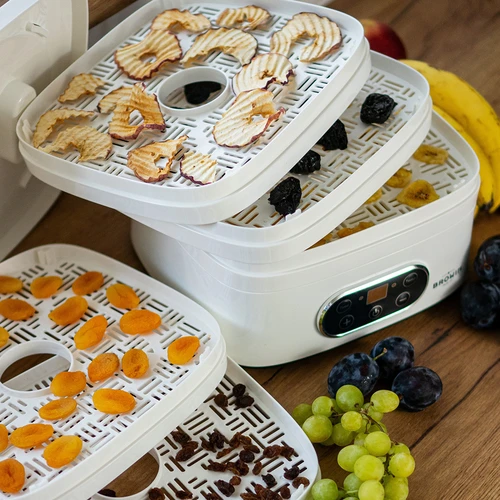 Uscător pentru ciuperci, fructe, legume și ierburi cu reglare temp, 240W, alb - 19