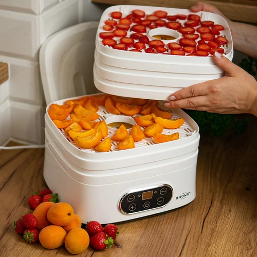 Uscător pentru ciuperci, fructe, legume și ierburi cu reglare temp, 240W, alb - 20