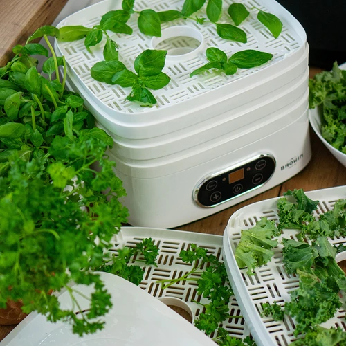 Uscător pentru ciuperci, fructe, legume și ierburi cu reglare temp, 240W, alb - 23