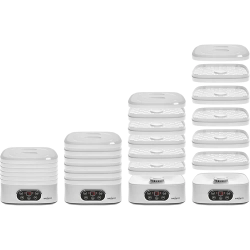 Uscător pentru ciuperci, fructe, legume și ierburi cu reglare temp, 240W, alb - 11