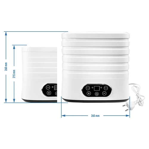 Uscător pentru ciuperci, fructe, legume și ierburi cu reglare temp, 240W, alb - 13