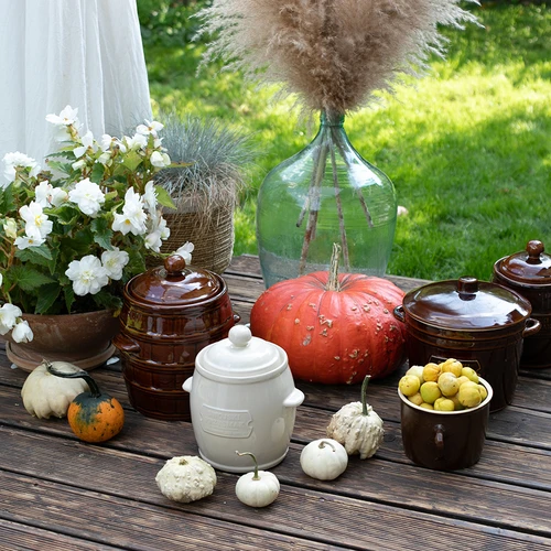 Vas ceramic - oală simplă de 1,8l cu capac - 4