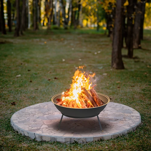 Vatră de grădină cu grătar, Ø55 cm, rotundă, tip bol - 9