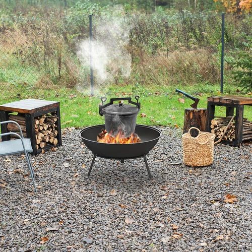 Vatră de grădină cu grătar, Ø55 cm, rotundă, tip bol - 11
