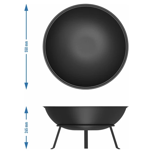 Vatră de grădină cu grătar, Ø55 cm, rotundă, tip bol - 8