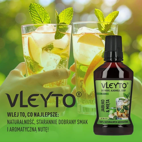 VLEYTO Mentă & Măr – esență aromatică cu arome naturale, 250 ml - 6