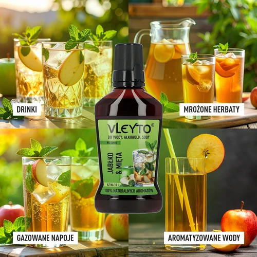 VLEYTO Mentă & Măr – esență aromatică cu arome naturale, 250 ml - 7