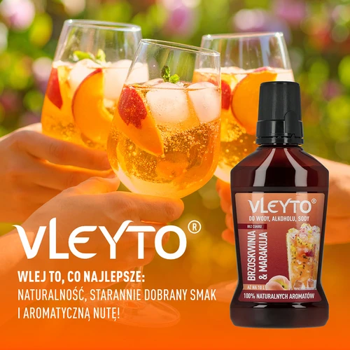 VLEYTO Piersică & Fructul Pasiunii – esență aromatică cu arome naturale, 250 ml - 6