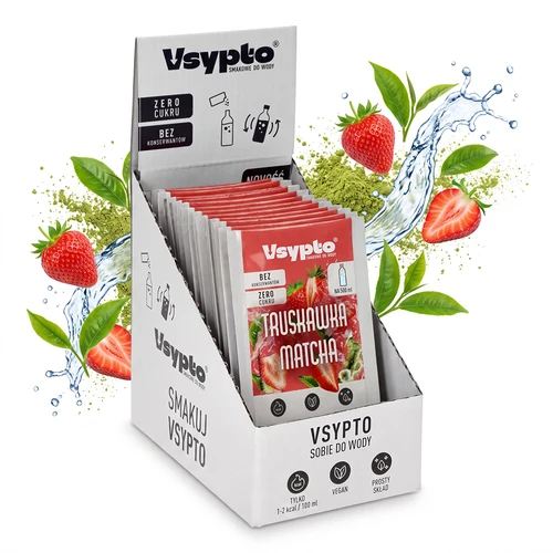 Vsypto Căpșuni cu Matcha - set 15x3g