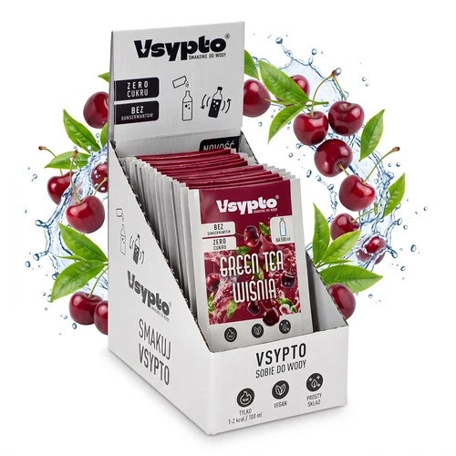 Vsypto Ceai Verde Vișină - set 15x3g