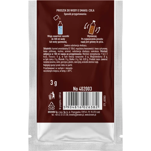 VSYPTO cu aromă de cola – pudră aromată pentru apă, 3 g - 3