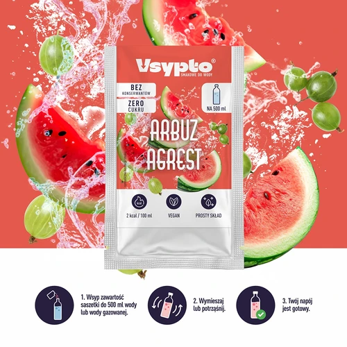 VSYPTO cu aromă de pepene roșu și agrișe, 3 g - 5