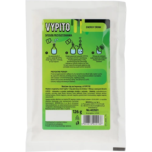 VYPITO 12%, plic pentru 18 băuturi - Energy drink, 126 g - 2