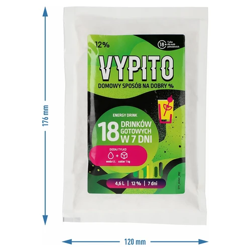 VYPITO 12%, plic pentru 18 băuturi - Energy drink, 126 g - 4