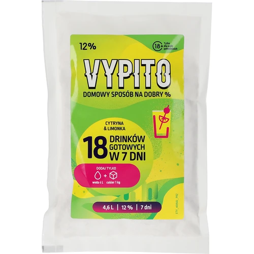 VYPITO 12%, plic pentru 18 băuturi - Lămâie & lime, 126 g