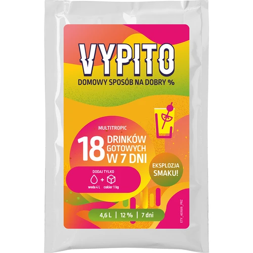 VYPITO 12%, plic pentru 18 băuturi – Multitropic, 126 g