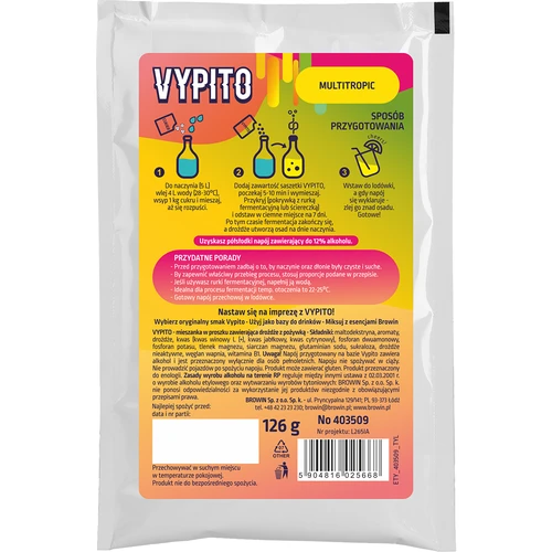VYPITO 12%, plic pentru 18 băuturi – Multitropic, 126 g - 2