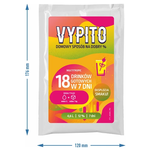 VYPITO 12%, plic pentru 18 băuturi – Multitropic, 126 g - 4
