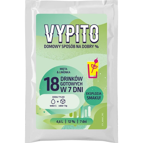 VYPITO 12%, plic pentru 18 cocktailuri – Mentă-Limetă, 126 g