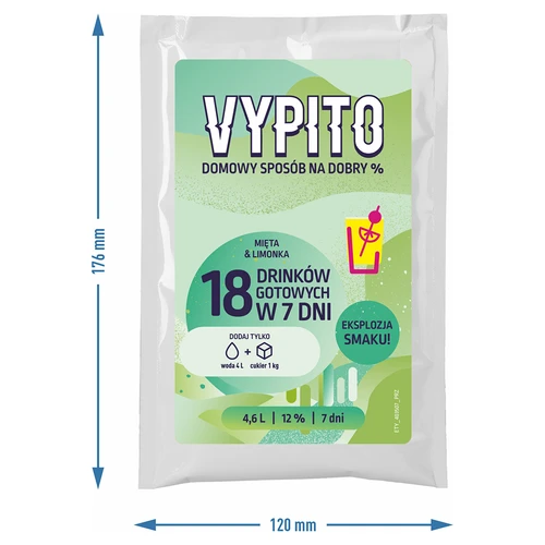 VYPITO 12%, plic pentru 18 cocktailuri – Mentă-Limetă, 126 g - 4