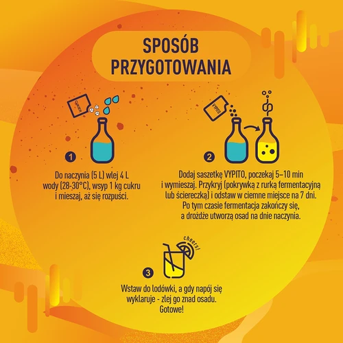 VYPITO 12%, plic pentru 18 cocktailuri - Portocală, 126 g - 5