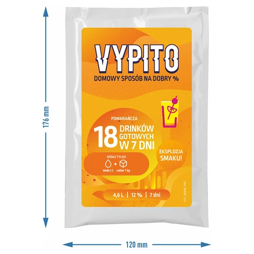 VYPITO 12%, plic pentru 18 cocktailuri - Portocală, 126 g - 4