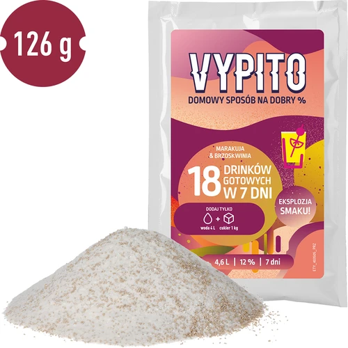 VYPITO 12%, plic pentru 18 drinkuri – Fructul pasiunii-Piersică, 126 g - 3
