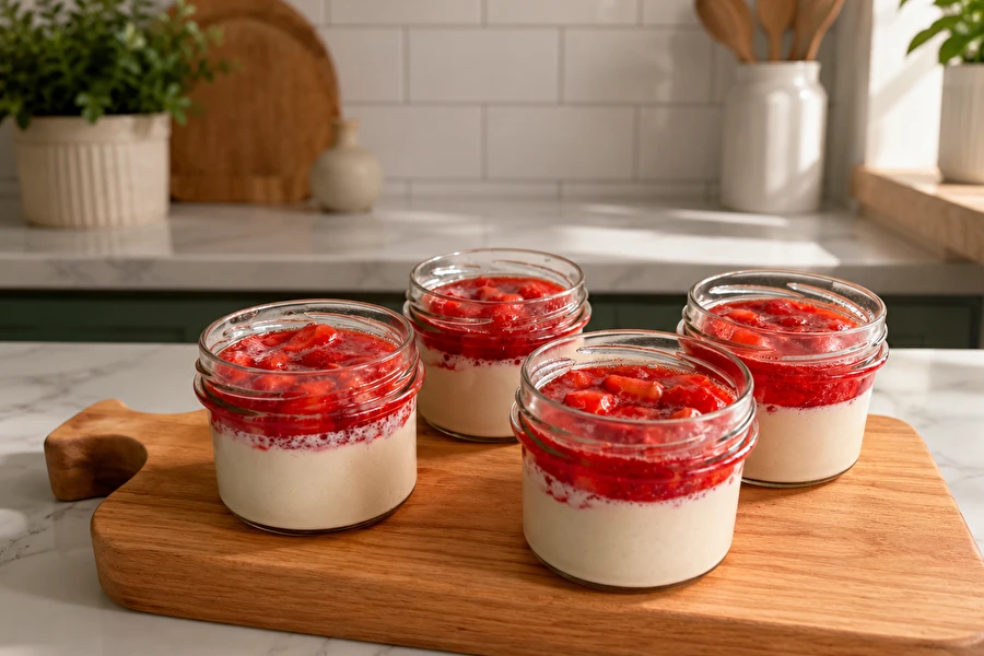 Browin Przepiśnik - Panna cotta vegană cu căpșuni